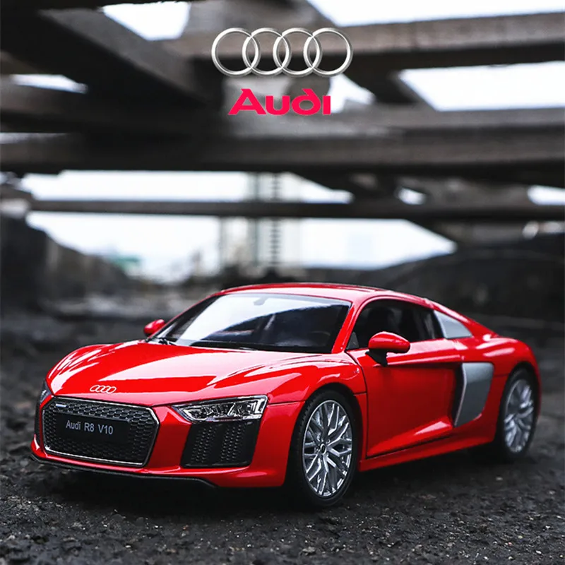 

WELLY 1:24 2016 Audi R8 V10 Alloy Sports Car Diecast Metal Model Toy Race Vehicle Car High Simulation Collection Gift Children