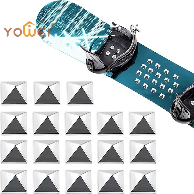 Latest 10PCS Snowboard Stomp Pad Non-Slip Pentagram Studs Grip Traction Pads For Snowboard Edgy Style Traction Pads, Ski Binding
