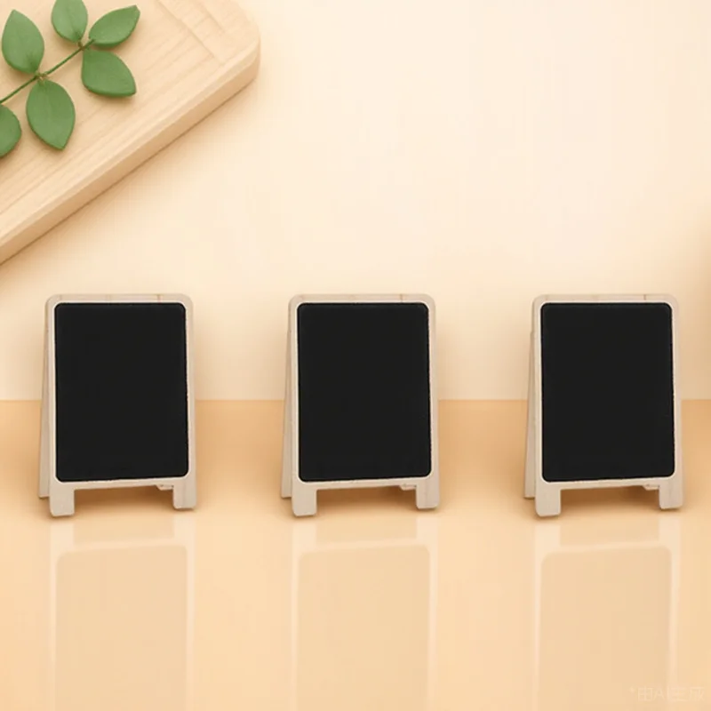 

3Pcs Wooden Standing Memo Boards Black Double Sided Writing Display Boards for Home Office Table Decoration Wooden