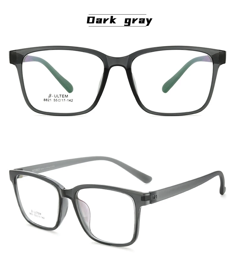 YIMARUILI Mode Ultra-licht Große Schraubenlose TR90 Brillen Frauen Platz Retro Große Gesicht Optische Brillen Rahmen Männer – Detail 16