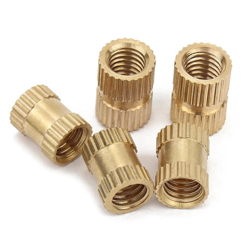 1/4-20 UNC Brass Knurled Thread Insert Nut Double Single Pass Heat Set Nutsert for Plastic Injection Molding 3D Printing