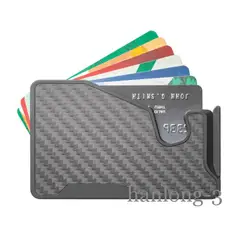 Used for Apple Phone Magnetic Card Case Aluminum Alloy Card Case Carbon Fiber Metal Card Case