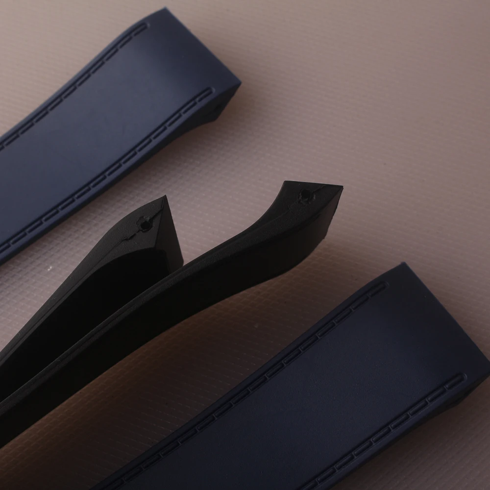 Watchband For Santos 100 Silicone rubber Waterproof men's and women's Soft Watch Strap 23MM 25mm Black Blue Bracelet special end