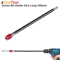 Drill Bit Holder Extension Magnetic Extra Long Shank Quick Release Driver 1/4inch Bar attachment Adapter Rod 300mm Hand Tool