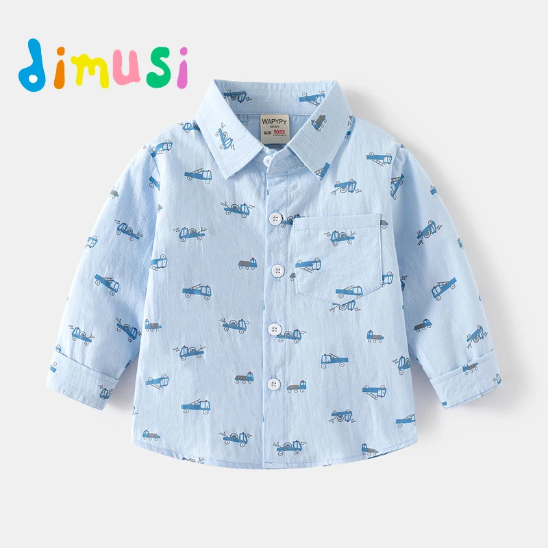 

Spring Boys Long Sleeve Shirt Outdoor Casual Pure Cotton Breathable Lapel Kids Tops Fashion Printed Shirt Children's Clothing