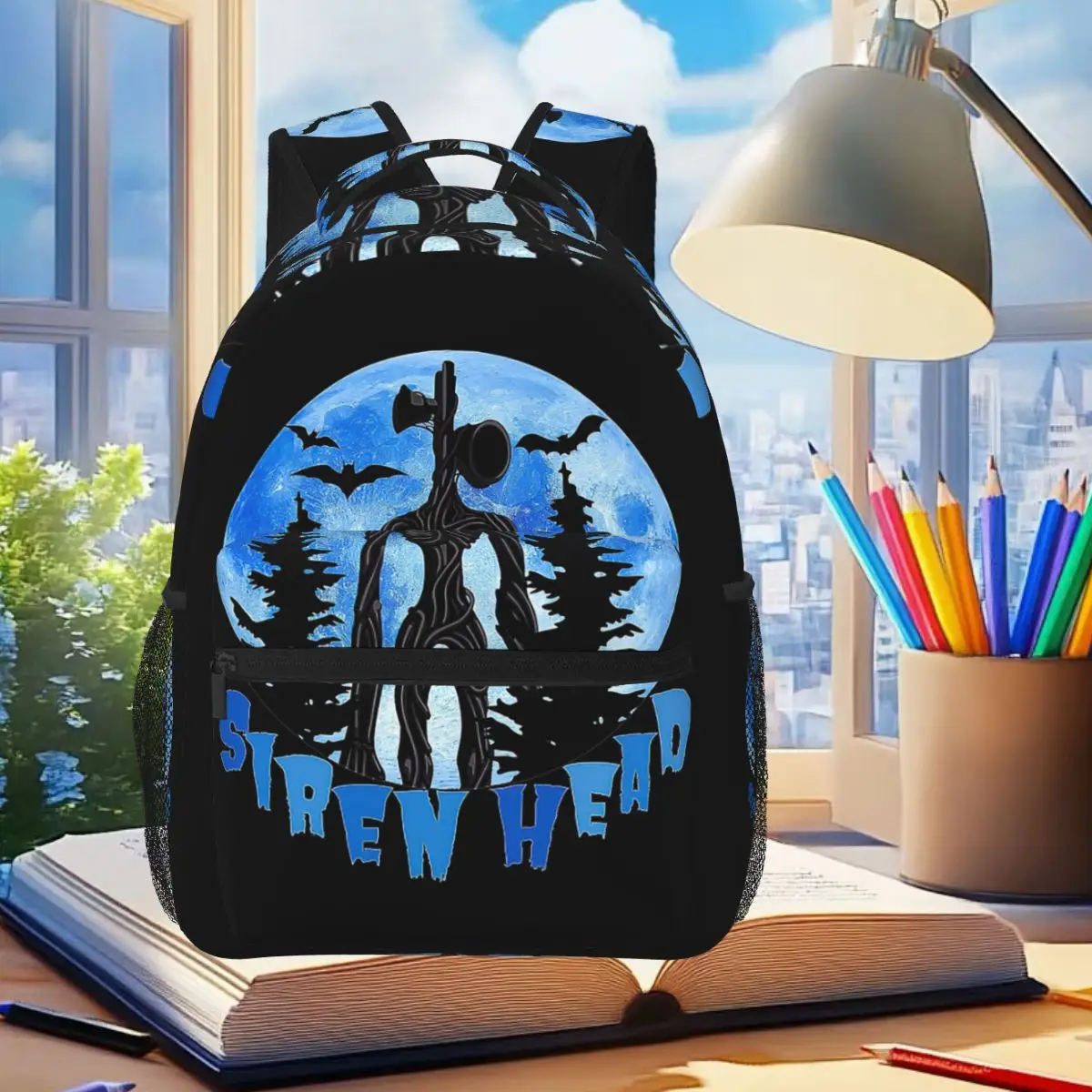 Cartoon Horror Creepypasta Siren Head Backpack Student Boys Girls BookBag Kids School Bag Laptop Shoulder Bags for Men Women