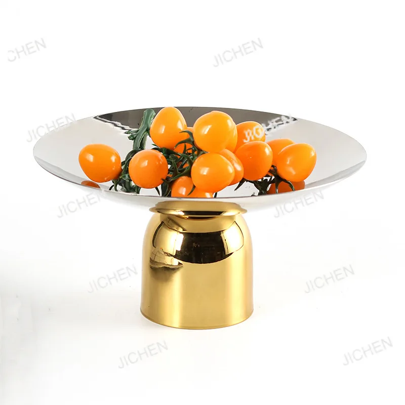 

Tall round fruit plate, candy plate, snacks, dried fruit plate ornament, light luxury, simple art, home decoration