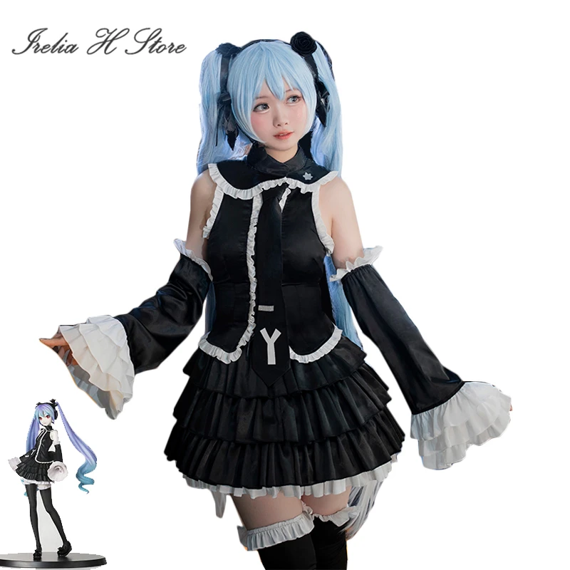 女性のための黒のロリータドレス,フェミニンなハロウィーンの衣装,lolita coffic,在庫あり