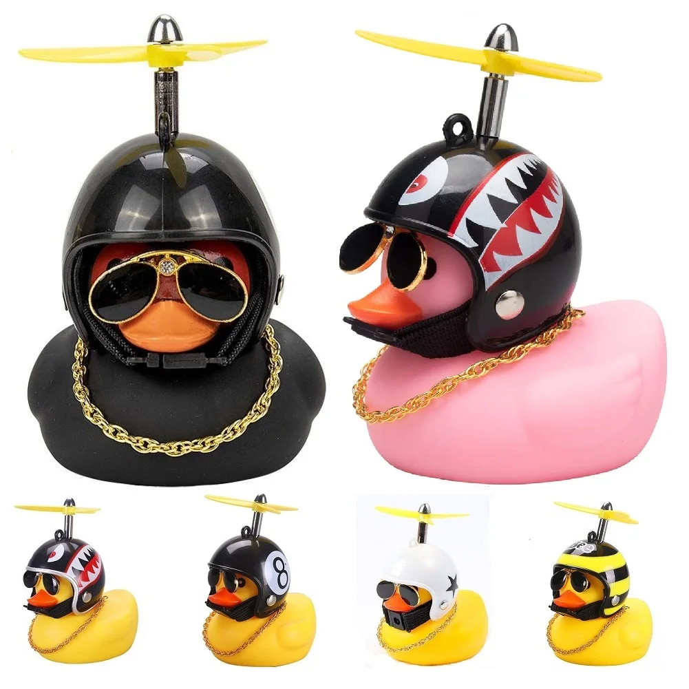 Car Small Yellow Duck Goods Gift Broken Wind Helmet Car Styling Car Bicycle Decoration Wind-breaking Wave-breaking Duck