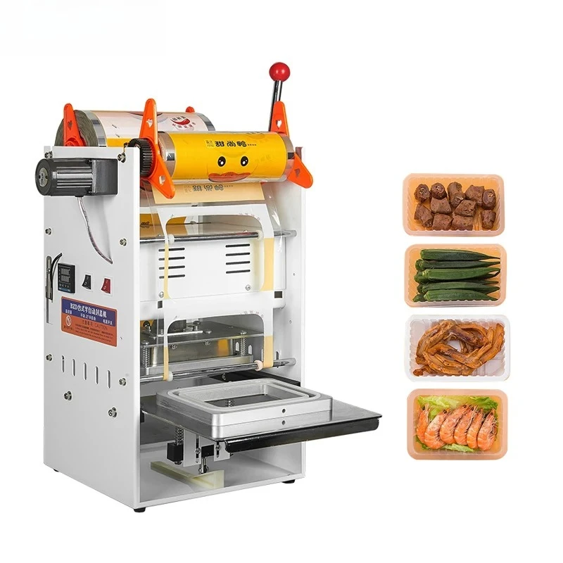 For Food Meat Fruit Vege  s  Stainless Steel Fast Ready Tray Sealing Machine Plastic Trays Packer Fruit Tray Sealer Packing