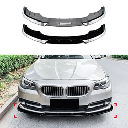 Spoiler przedniego zderzaka warga do BMW serii 5 F10 F11 LCI 2015 2016 2017 luksusowa wersja wygląd włókna węglowego/czarny błyszczący dolny Splitter