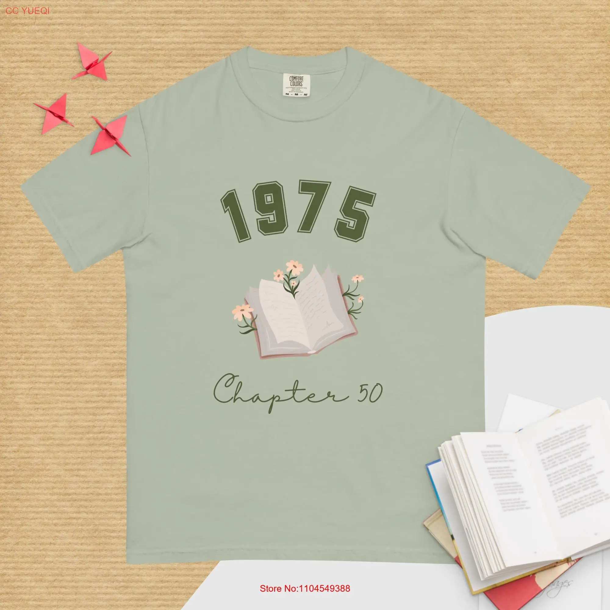 

Comfort Colours 1975 T Shirt For Women 50th Birthday Book Lovers Fiftieth Best Friend Ideas Bday Her