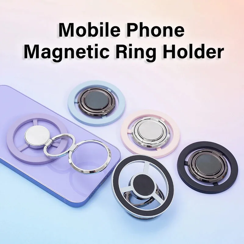 Phone Stand Strong Magnetic Finger Ring Holder Bracket Double Foldable Stand For iPhone 14 15 pro/Max Samsung Huawei Stand
