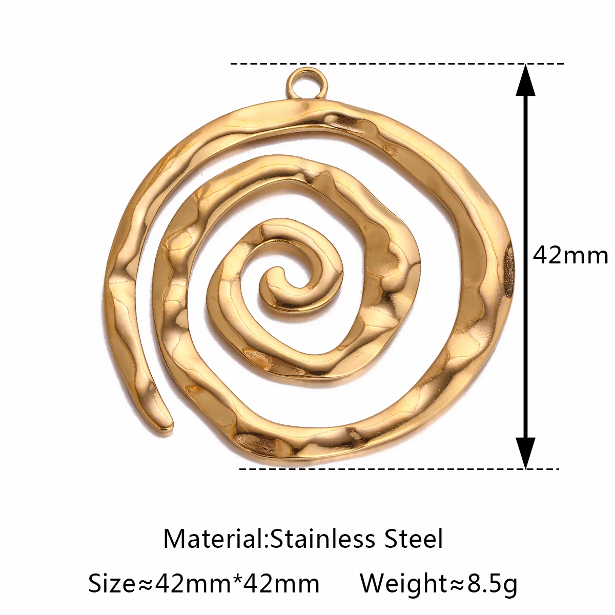 3pcs Stainless steel Circle Spiral Pattern Charms Embossed Gold Color DIY Necklace Earrings Handmade Jewelry Making Accessories