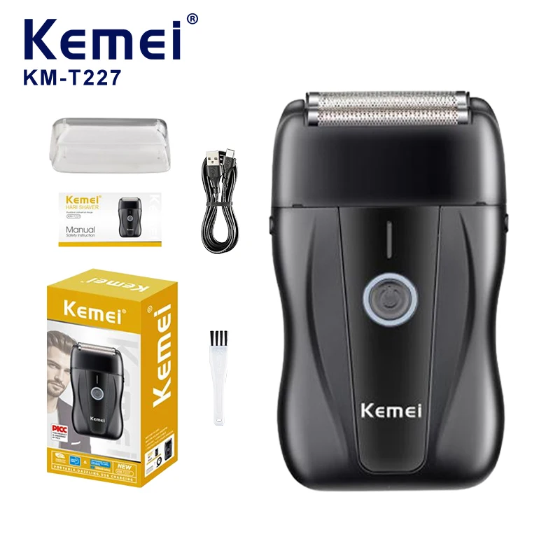 

Kemei T227 Профессиональные бритвы из фольги для мужчин, USB аккумуляторная бритва, электрическая бритва для лица, парикмахерский триммер для бороды, путешествия/дома