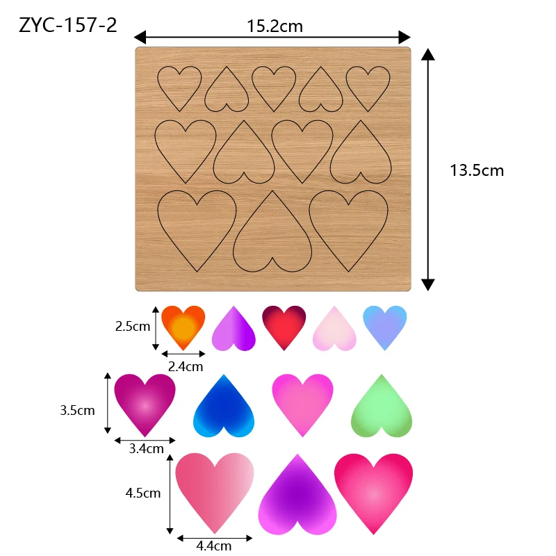 ZYC-157 формы для резки дерева в форме сердца подходят для использования в высекальных станках