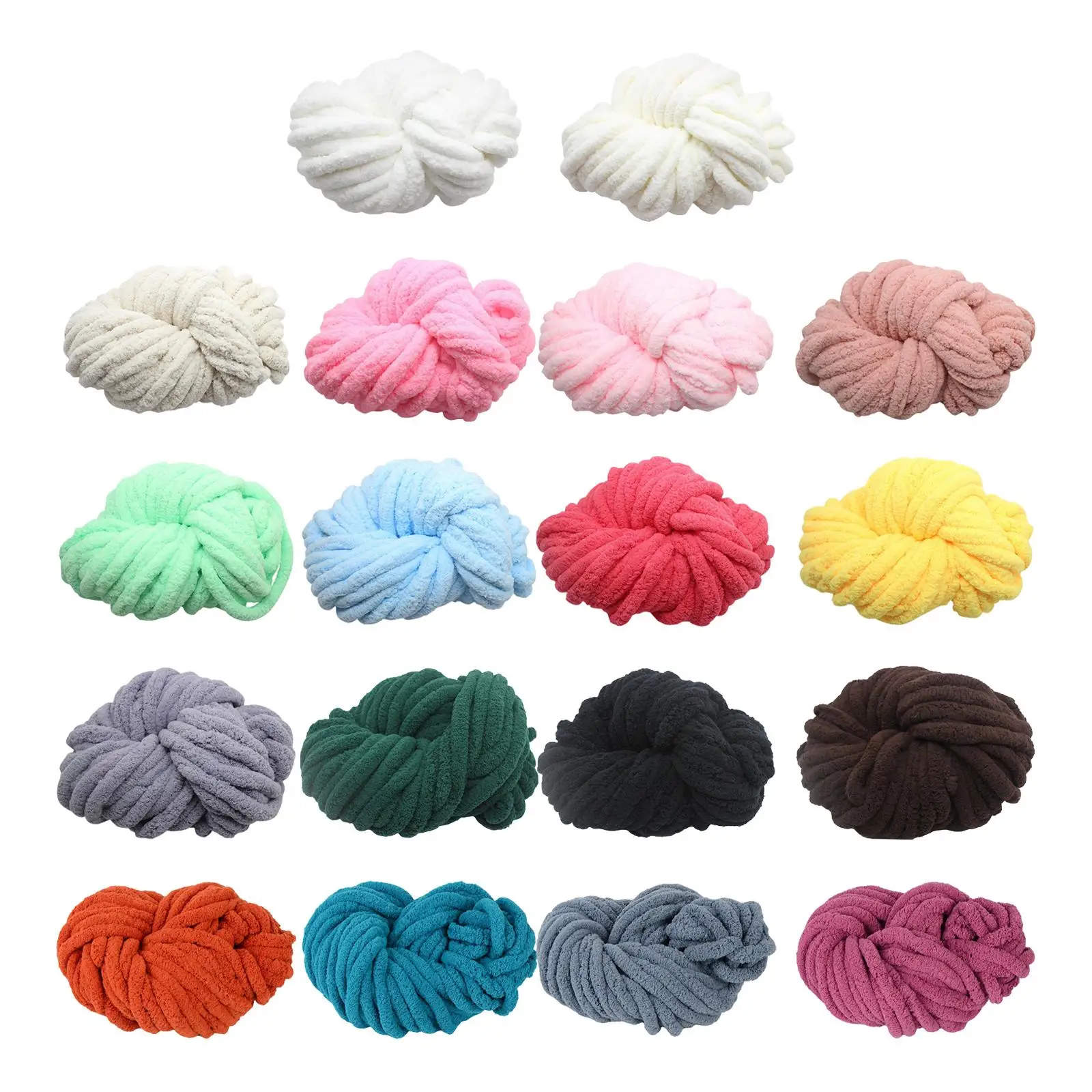 Chunky Chenille Yarn Jumbo Gauge 7 Giant Acrylic Thick Yarn Super Bulky Yarn for Cushion Throw Arm Knitting Crochet Sofa