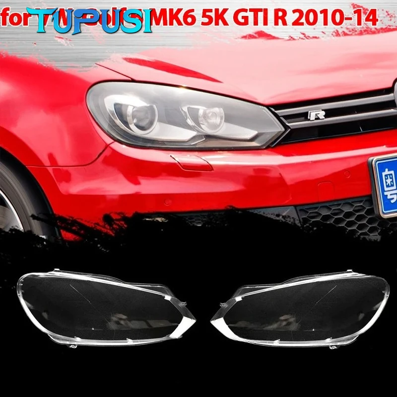 

For Volkswagen VW Golf 6 MK6 GTI R 2010-2014 Car Transparent Housing Front Headlights Lens Shell Cover Glass Lampcover Lampshade