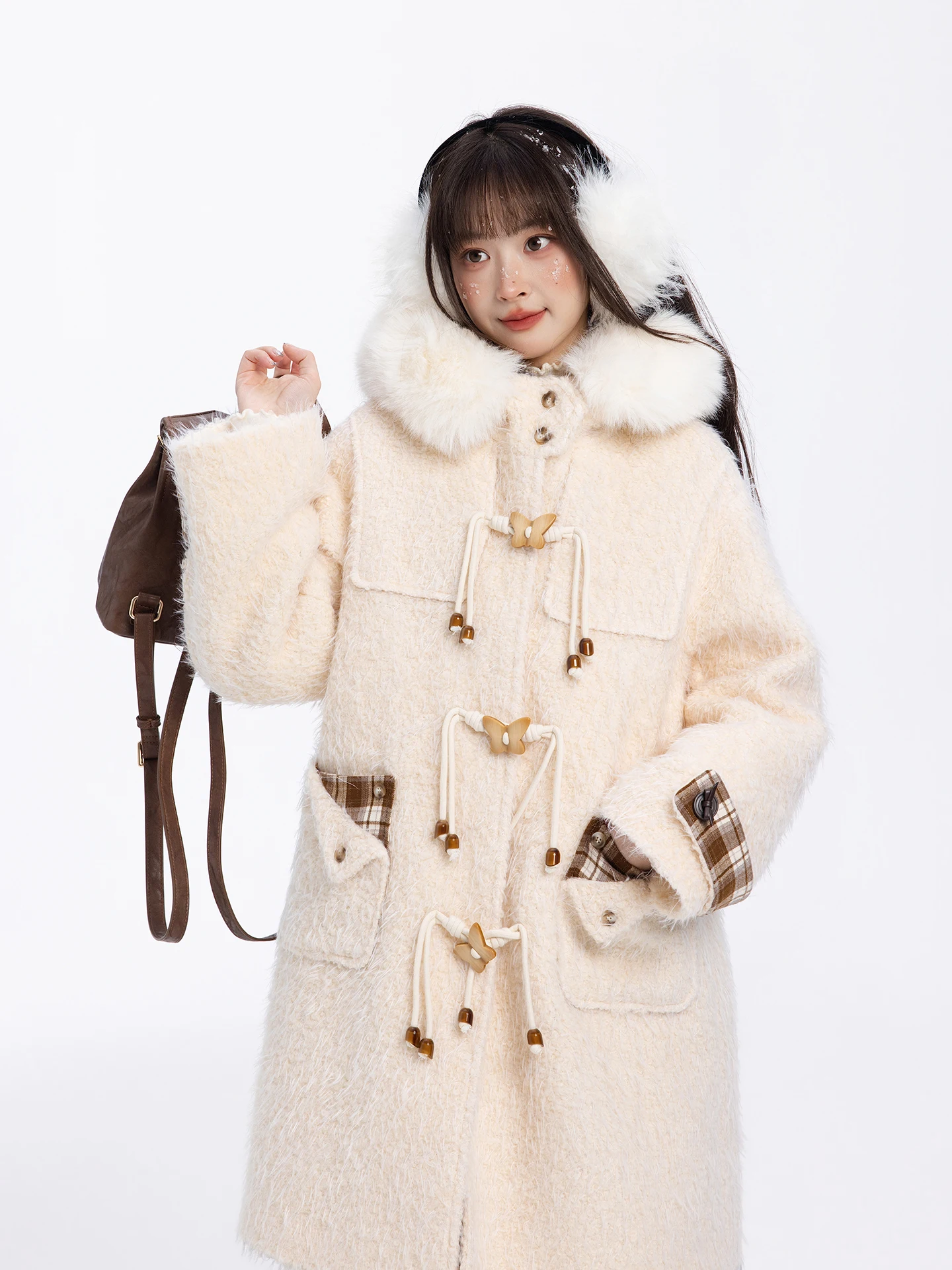 

Женское шерстяное пальто Sweet Fi с низким содержанием соли, с ароматом апельсина, утепленное, зимнее, синее, 50% шерсть, молодежное, повседневное, модное