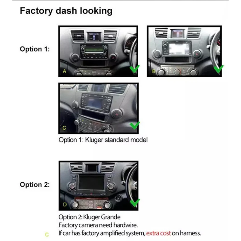 10'' For Toyota Kluger 2007-2013 Car Radio Stereo Wireless Apple Carplay Android 15 Auto GPS Camera Google Map Head Unit WIFI