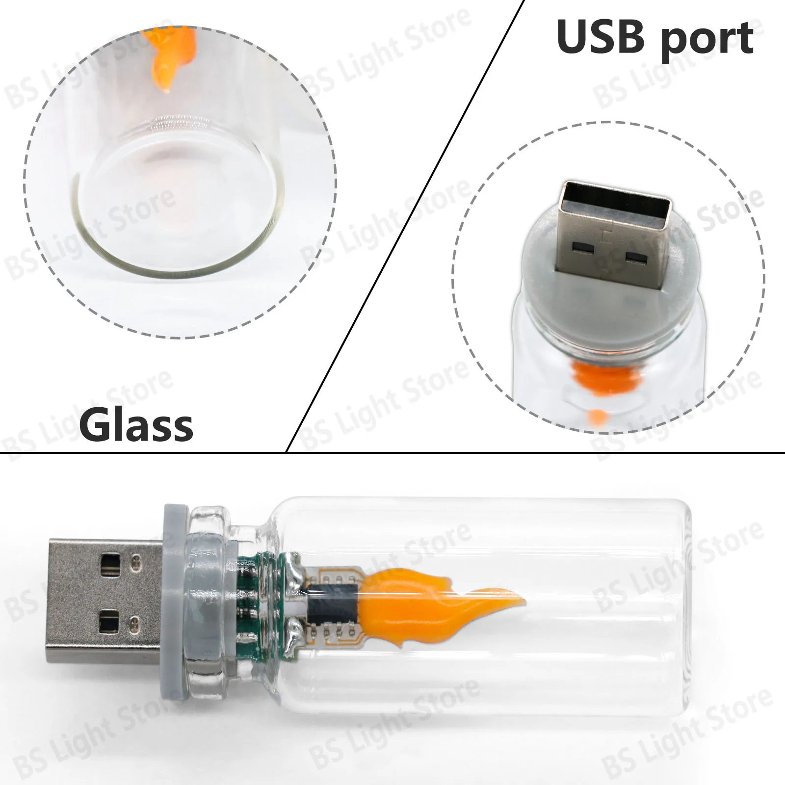 

LED DC5V LED flashing light diode Flame light bulb mini transparent/frosted Edison Warm Light led light Spare Festive Decoration