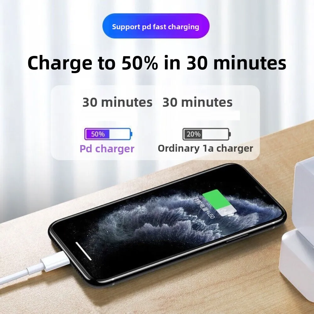 PD20W Fast Charger European Standard Plug Adapter with USB-C Interface 20W Disguised Fast Charging Head