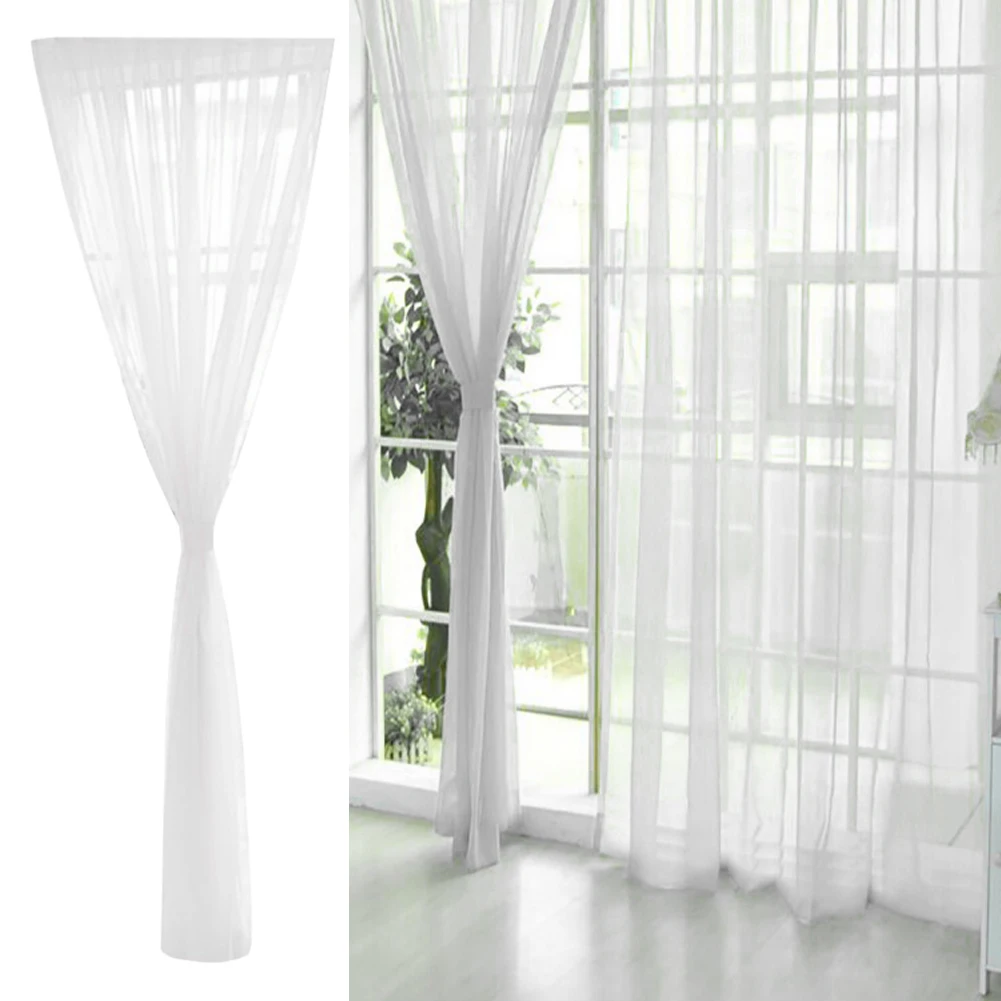 Voltsify Sheer Voile Window Curtain Panel, 100cm W X 200cm H