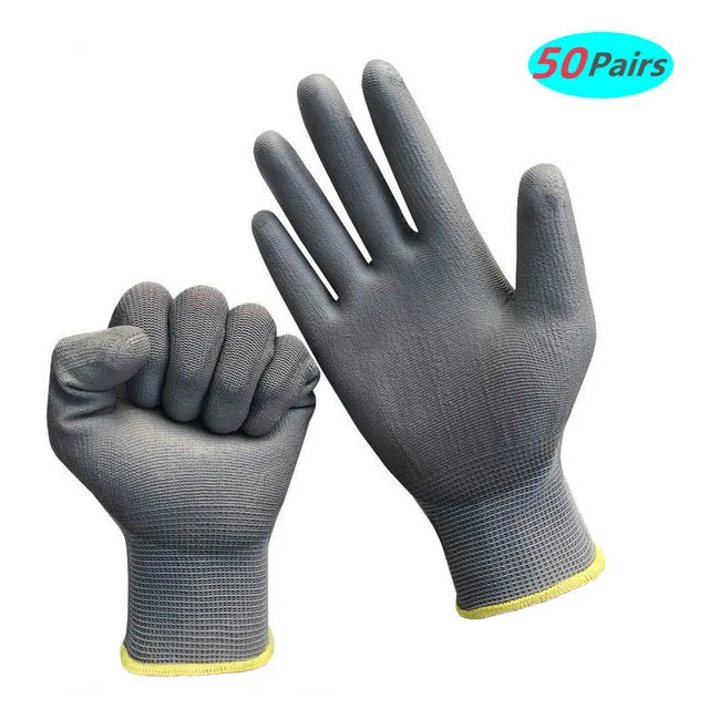 10-50 paar nylon PU-handschoenen Veiligheidswerkhandschoenen Reparatie Speciale handschoenen Palm gecoate handschoenen Timmerman Reparatiewerknemerbenodigdheden