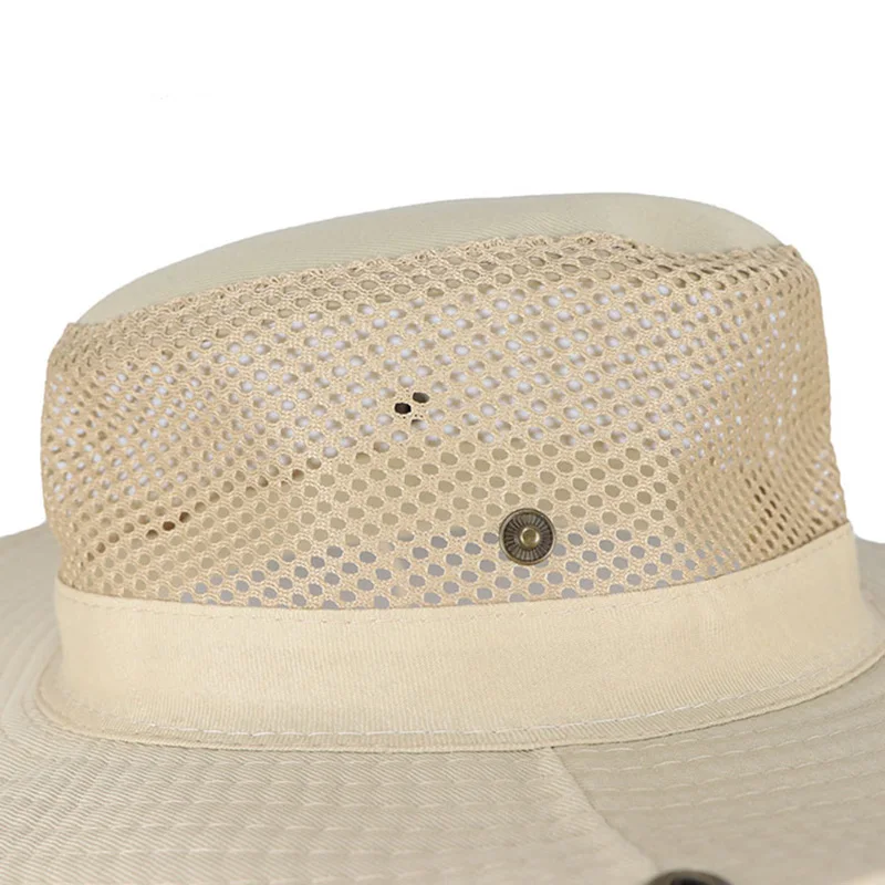 Men Women Summer Foldable Sun Fisherman Breathable Mesh Outdoor Sport Fishing Sun Hat Wide Brim Beach UV Sunscreen Cap W57