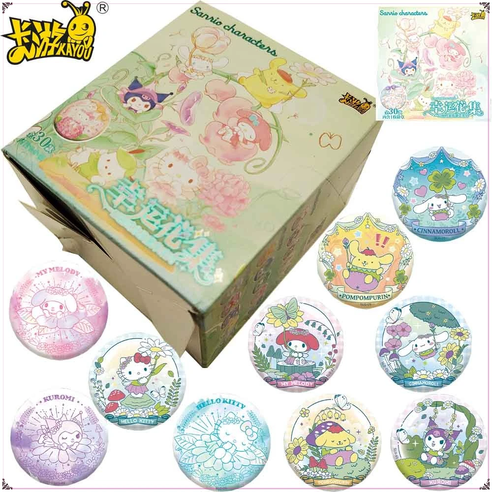 

Genuine Kayou Sanrio Anime Peripheral Collection Badge Cartoon Tinplate Round Brooches for Backpack Cothes Accessories Fun Gifts