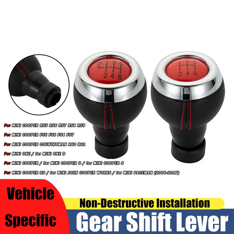 

Suitable for BMW MINI COOPER R55 R56 gear head shift handball red line red cover gear handle