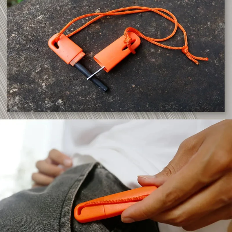 

Outdoor Survival Emergency Kit Flint Fire Starting Tool with Serrated Scraper USB Flash Drive Magnesium Bar for Cigarette