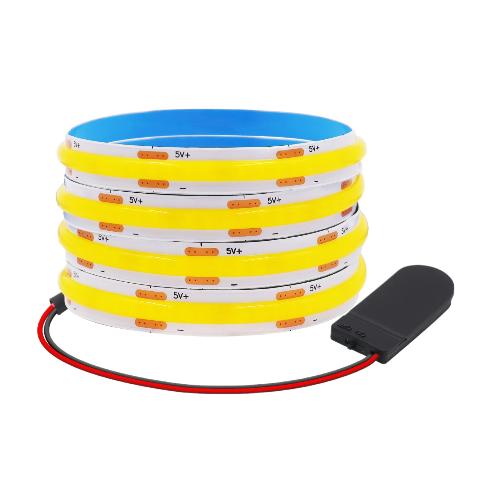 CR2025 Powered COB LED Light Strip 5V 8mm PCB Flexible Tape Ribbon Night Lamp TV Backlights Warm/White/Red/Green/Pink/Ice Blue