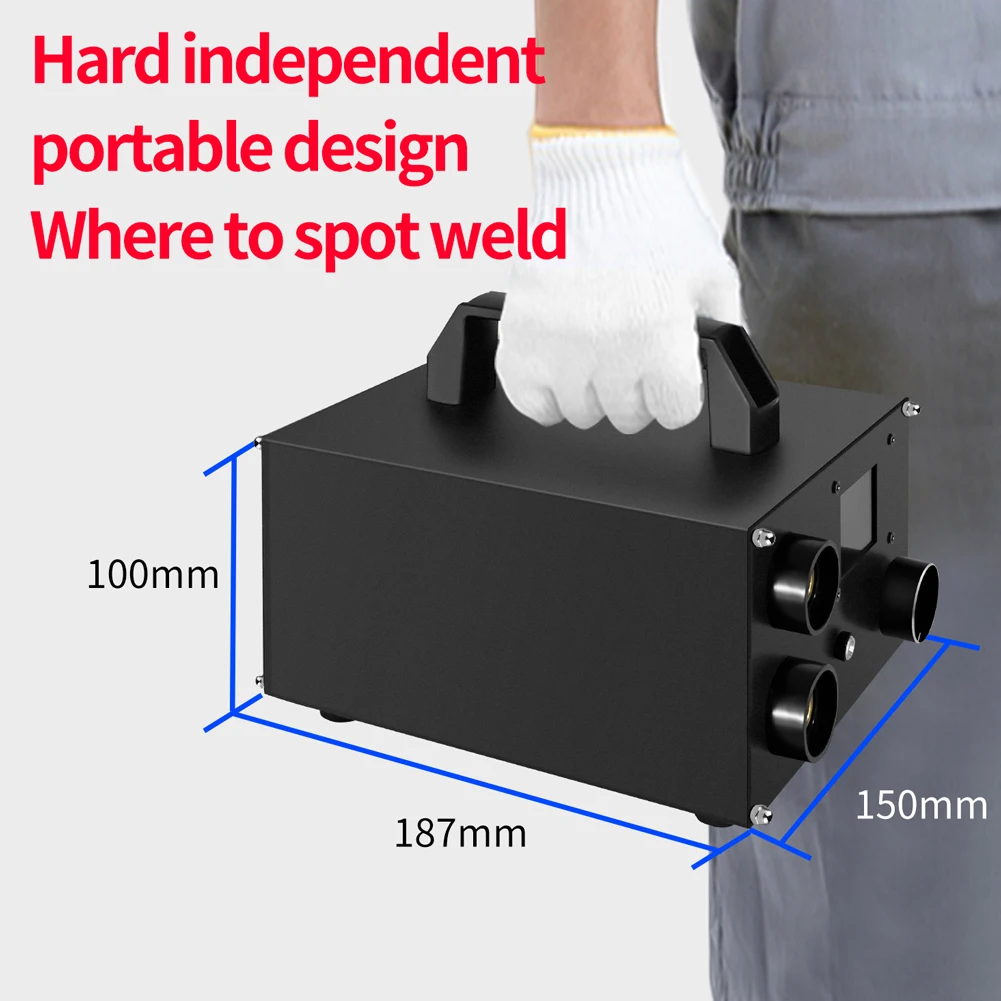 Portable Dual Pulse Supercapacitor Spotwelder High Power Spots Welding Machine 1.8inch 250 Power Gear Support 0.3mm Nickel Sheet