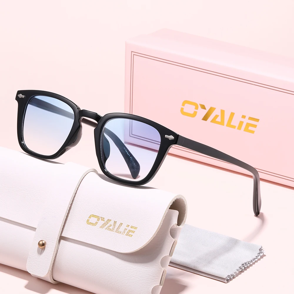 Oyalie レトロスクエア矯正サングラス、スクエアフレームフェイスフィルター、レトロ超クールワンピーススイッチ、カラフルなスタイル、爆発的な要素が付属、多くの機会に着用可能