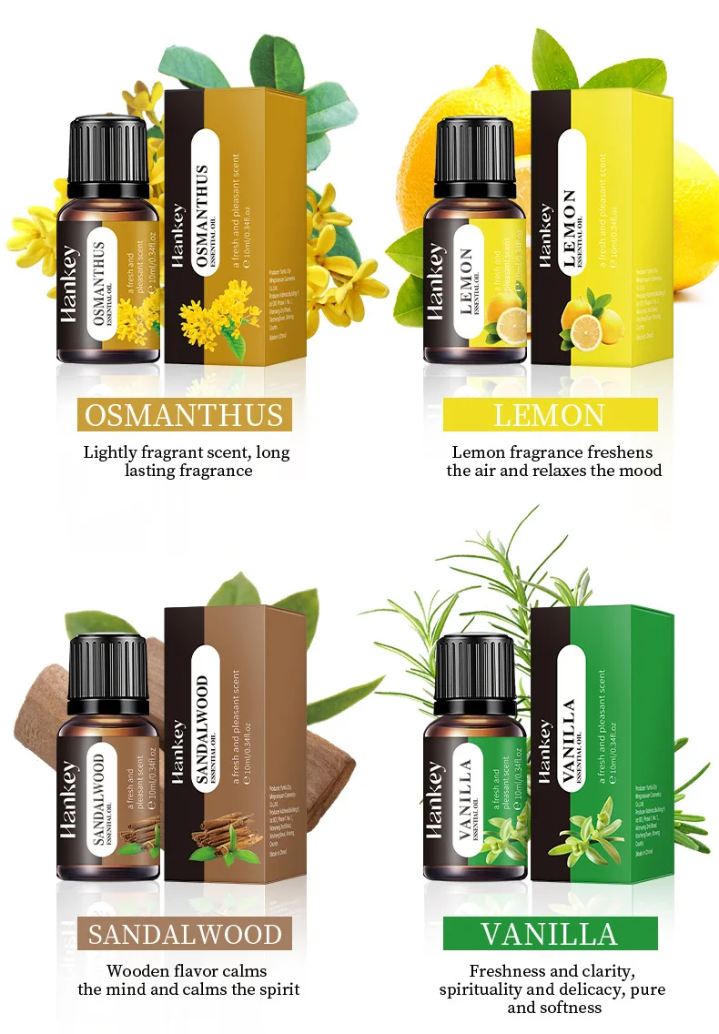 20 Sorten 10ml Ätherische Öle für Aroma-Diffusor Luftbefeuchter Zuhause Wasserlösliches Lavendel Vanille Orange Oliven Duftöl – Detail 8
