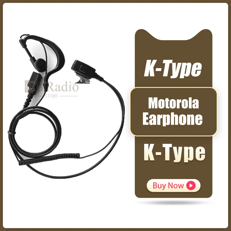 Walkie talkie Earphone Headset MIC K-type earhook suitable for Jianwu Baofeng Quansheng MOTO Walden earphone K head