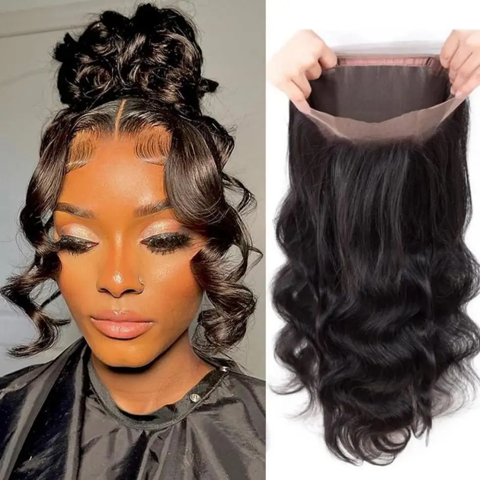 

360 Full Lace Wig 40 Inch Body Wave Frontal Wigs Brazilian Human Hair Wigs 100% Hd 360 Lace Wigs Invisible Drawstring For Women
