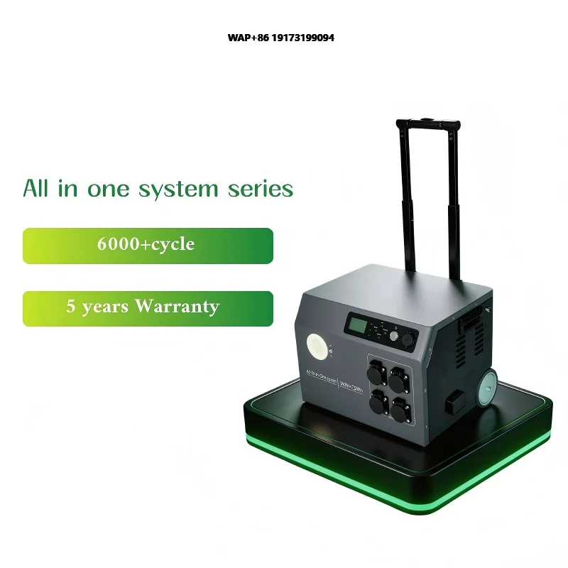 Outdoor Portable Solar Power Station 25.6V 100Ah 3000W LFP Battery Hybrid Grid All-In-One Energy Storage Power Supply