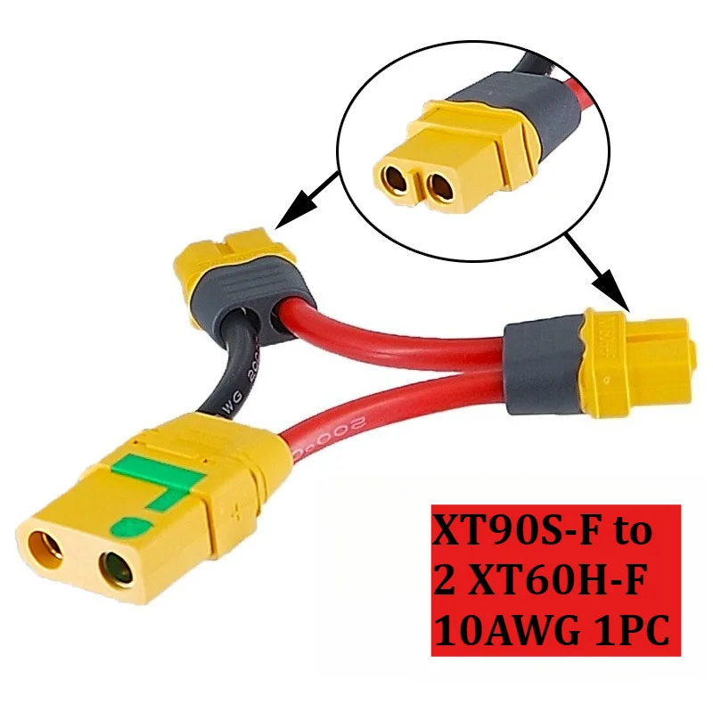 10/14AWG XT90 to XT60 Series Harness Optional XT90S Connector Lipo Battery Series Power Adapter Cable for Drone Aircraft Model