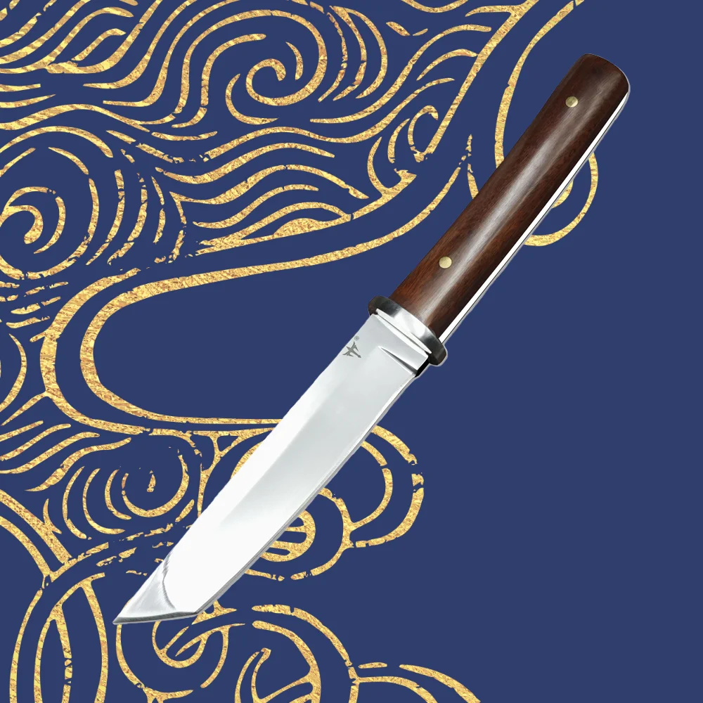 

Pocket Knife Mirror Surface 440C Blade Rosewood Handles Tanto Blade Japaness Style Tactics Survival Knife Outdoor Military Tools