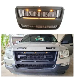 Modified Front Racing Grills For Explorer 2006 2007 2008 2009 2010 2011 Led Abs Grille Grill Mesh Mask Cover Auto Accessories