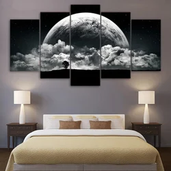 Modern Planet Canvas Painting Printed 5 Pieces Earth Wall Art Pictures For Living Room Bedroom Home Decor No Frame