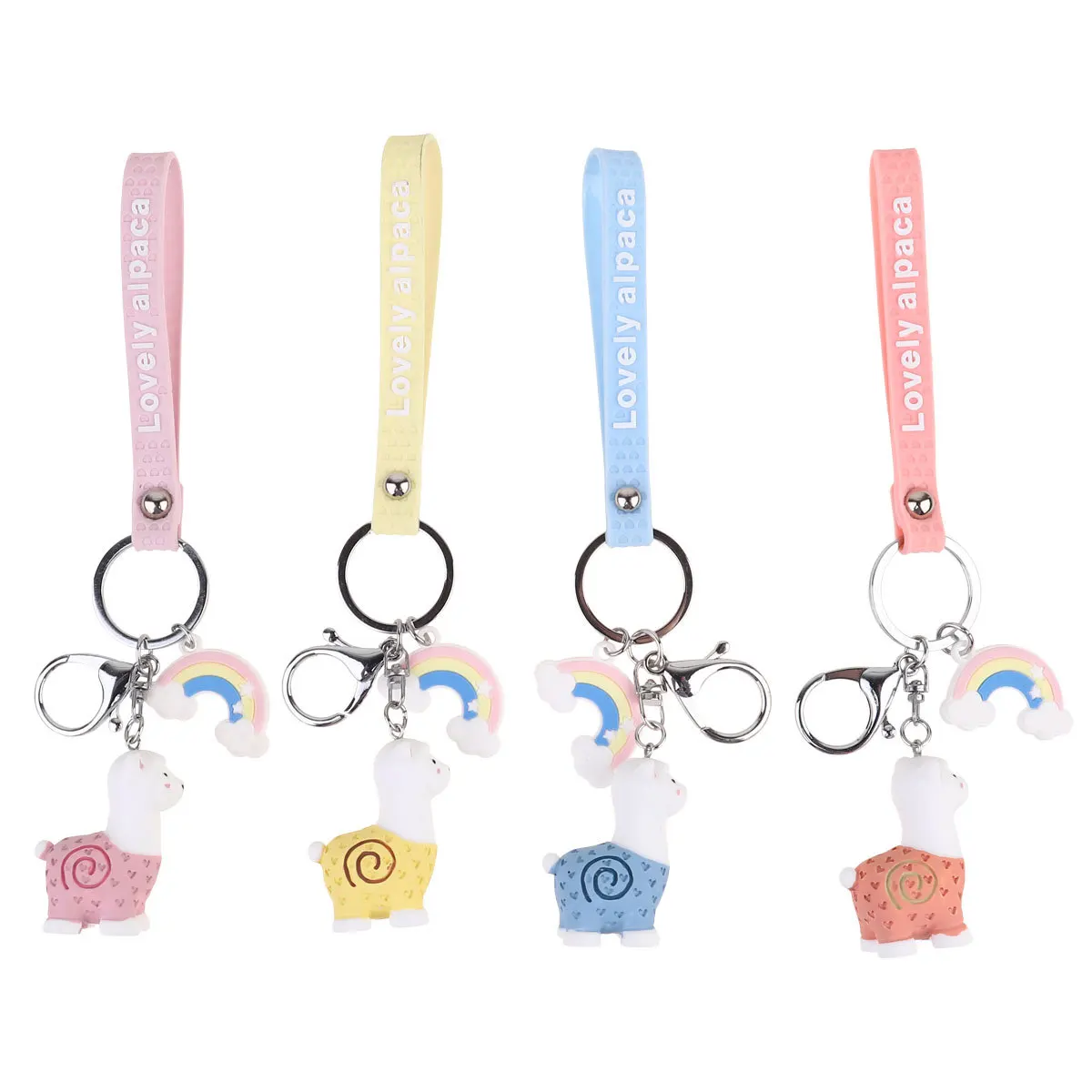 

4pcs Alpaca Hairball Keychain Durable Unique Key Ring Exquisite Pendant For Bag Backpack Key Decoration Graduation Gift