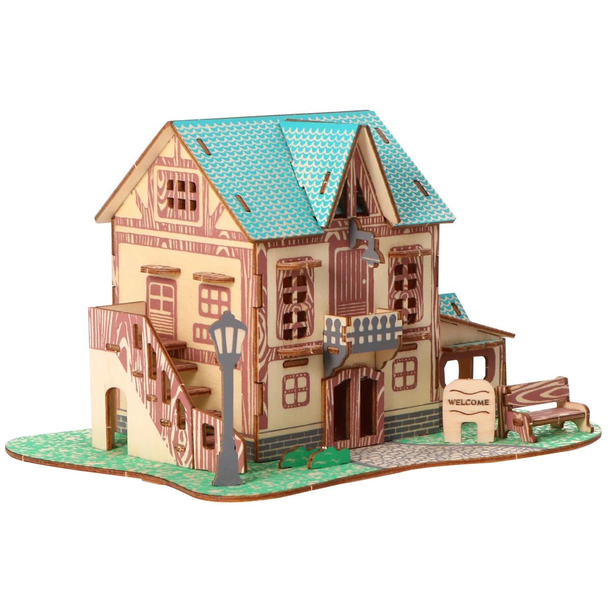 3D 나무 교육용 두뇌 티저 - 친환경 DIY 밝은 색상 손과 눈의 협응 훈련