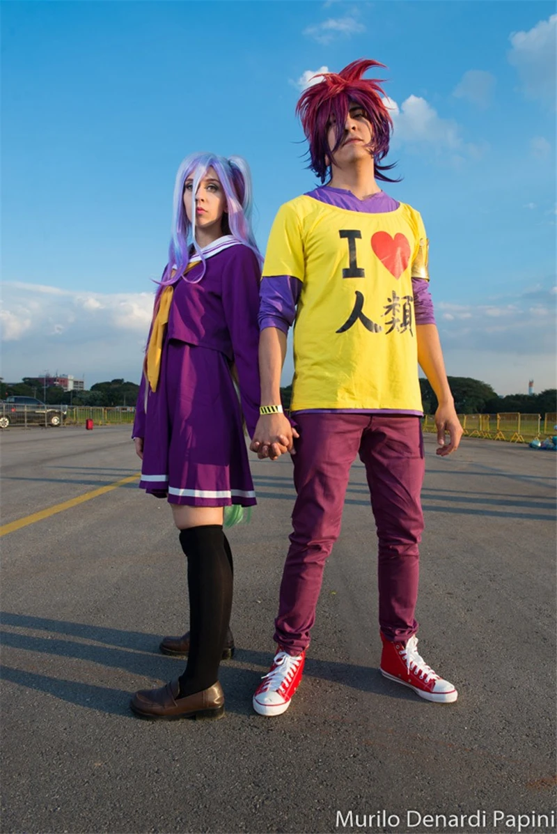 Fantasia infantil Anime NO GAME NO LIFE Cosplay Costume Sora T-shirt Shirt Tee +Free TRACK Disfraces