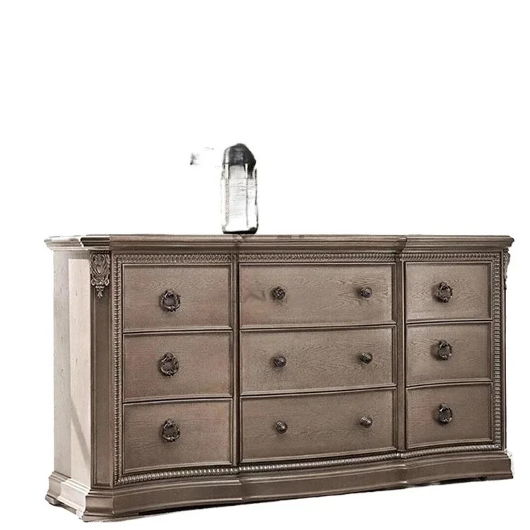 

American art retro old chest cabinet, nine bucket cabinet, side locker, storage