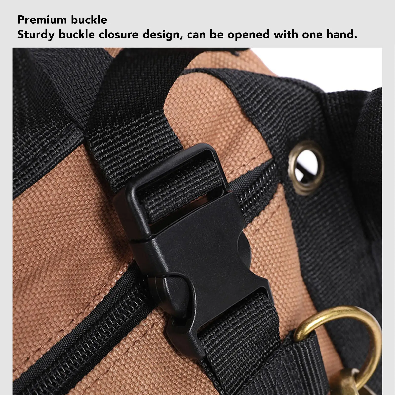 Sturdy Roll-Up Tool Organizer Bag with Buckle Closure & Removable Hooks - Comfortable for Mechanics