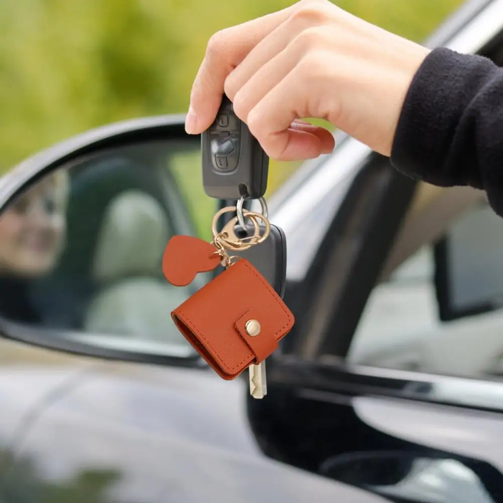 10.8 سنتيمتر الأسرة صور المفاتيح ألبوم صغير فو الجلود شخصية حامل صور ريترو ستايل حامل بطاقة حلقة رئيسية زوجين هدية #4