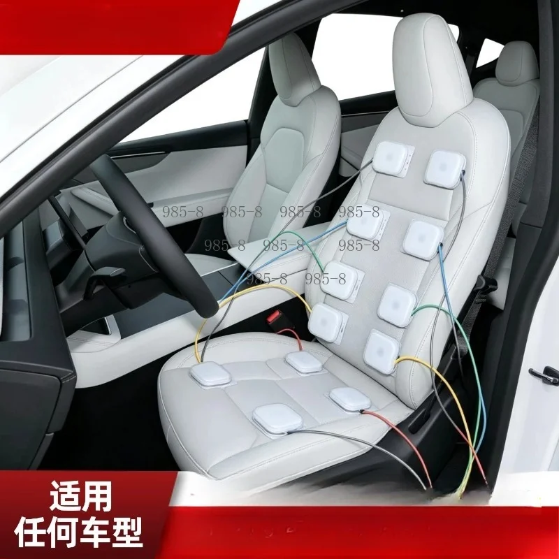 Ergonomic Car Seat Massager for Driver, 12-Point Air Massage Car Seat Cushion with Adjustable Lumbar Support Waist Pillow